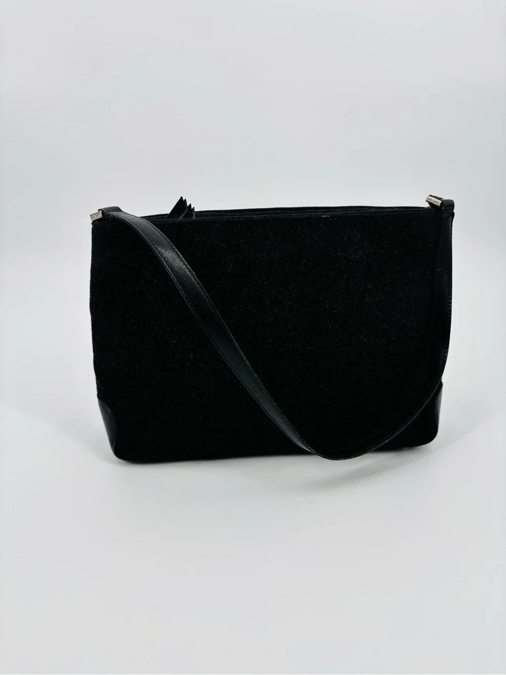 Vintage Kate Spade made in italy tweed black shoulder bag